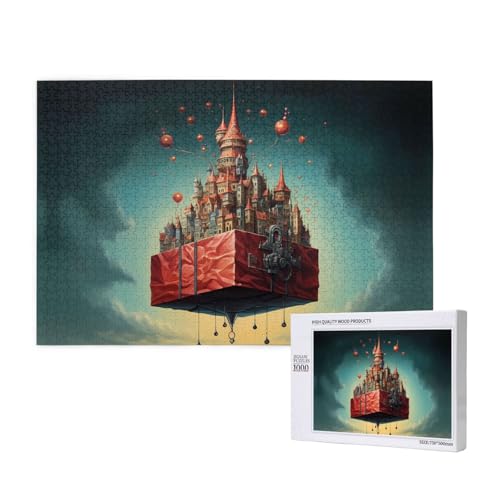 Phayah The Floating City Puzzles 1000 Teile für Puzzle, Holzpuzzle für Familie, Freunde, Heimdekoration, Wandkunst, 75 x 50 cm von PHAYAH