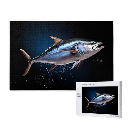 Phayah Thunfisch-Puzzle, 1000 Teile für Puzzle, Holzpuzzle für Familie, Freunde, Heimdekoration, Wandkunst, 75 x 50 cm Phayah Thunfisch-Puzzle, 1000 Teile für Puzzle, Holzpuzzle für Familie, Freunde, Heimdekoration, Wandkunst, 75 x 50 cm von PHAYAH