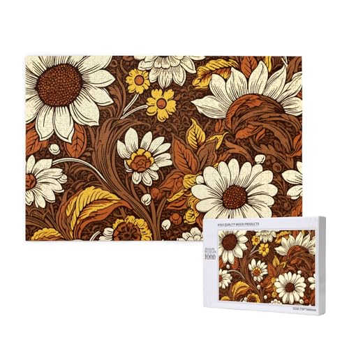 Phayah Totes Blätter, weißes Muster, Puzzle, einzigartiges Puzzle, Wandkunst, Bild für Heimdekoration, 1000 Stück Phayah Totes Blätter, weißes Muster, Puzzle, einzigartiges Puzzle, Wandkunst, Bild für Heimdekoration, 1000 Stück von PHAYAH