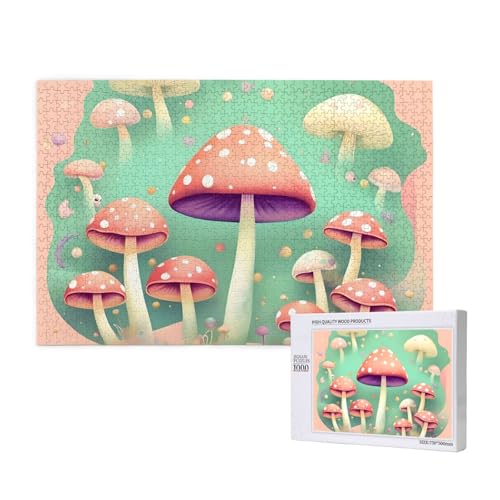 Phayah Traumpilz-Puzzle, 1000 Teile für Puzzle, Holzpuzzle für Familie, Freunde, Heimdekoration, Wandkunst, 29,5 x 50 cm Phayah Traumpilz-Puzzle, 1000 Teile für Puzzle, Holzpuzzle für Familie, Freunde, Heimdekoration, Wandkunst, 29,5 x 50 cm von PHAYAH