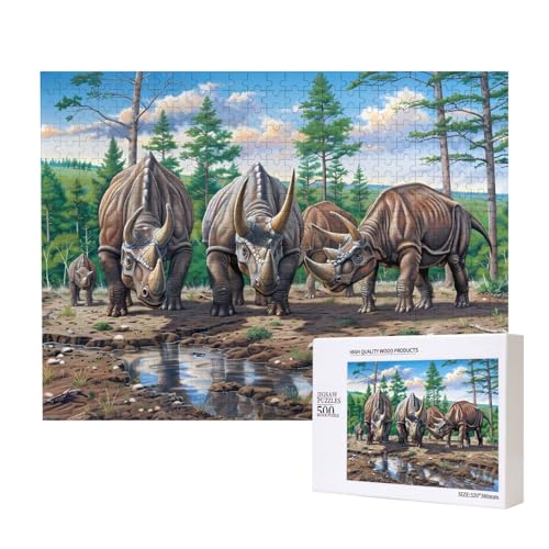 Phayah Triceratops Trinkwasser-Puzzle für Erwachsene, 500 Teile, Heimdekoration, Geburtstagsparty für Männer und Frauen, 20,4 x 38,1 cm Phayah Triceratops Trinkwasser-Puzzle für Erwachsene, 500 Teile, Heimdekoration, Geburtstagsparty für Männer und Frauen, 20,4 x 38,1 cm von PHAYAH