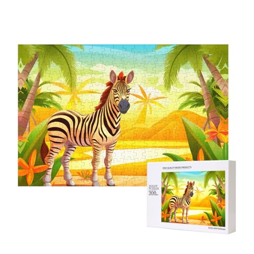 Phayah Tropisches Zebra-Puzzle, 300 Teile für Puzzle, Holzpuzzle für Familie, Freunde, Heimdekoration, Wandkunst, 39 x 27 cm Phayah Tropisches Zebra-Puzzle, 300 Teile für Puzzle, Holzpuzzle für Familie, Freunde, Heimdekoration, Wandkunst, 39 x 27 cm von PHAYAH