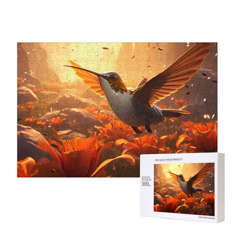 Phayah Tulpen-Kolibri-Puzzles für Erwachsene, 300 Teile, Heimdekoration, Geburtstagsparty für Männer und Frauen, 40 x 27,9 cm von PHAYAH