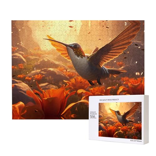Phayah Tulpen-Kolibri-Puzzles für Erwachsene, 500 Teile, Heimdekoration, Geburtstagsparty für Männer und Frauen, 20,4 x 38,1 cm Phayah Tulpen-Kolibri-Puzzles für Erwachsene, 500 Teile, Heimdekoration, Geburtstagsparty für Männer und Frauen, 20,4 x 38,1 cm von PHAYAH