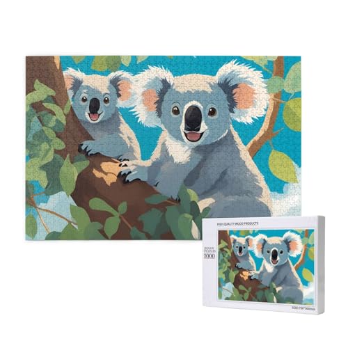 Phayah Two Happy Koalas Puzzles 1000 Teile für Puzzle Holzpuzzle für Familie Freund Home Decor Wandkunst 29,5 x 50 cm Phayah Two Happy Koalas Puzzles 1000 Teile für Puzzle Holzpuzzle für Familie Freund Home Decor Wandkunst 29,5 x 50 cm von PHAYAH