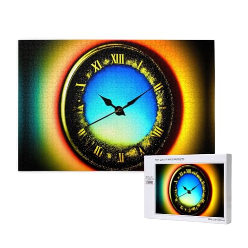 Phayah Uhr-Puzzle, 1000 Teile für Puzzle, Holzpuzzle für Familie, Freunde, Heimdekoration, Wandkunst, 75 x 50 cm Phayah Uhr-Puzzle, 1000 Teile für Puzzle, Holzpuzzle für Familie, Freunde, Heimdekoration, Wandkunst, 75 x 50 cm von PHAYAH