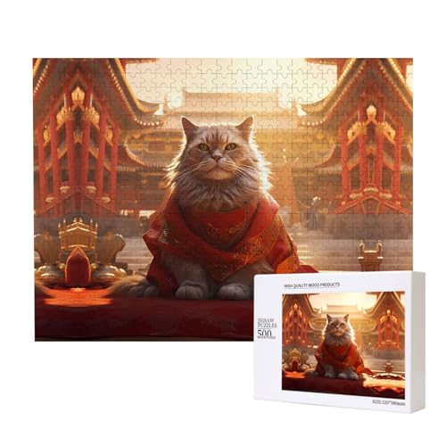 Phayah Verbotene Stadt und Katzen, Puzzle, 500 Teile, für Puzzle, Holzpuzzle für Familie, Freunde, Heimdekoration, Wandkunst, 50 x 38 cm Phayah Verbotene Stadt und Katzen, Puzzle, 500 Teile, für Puzzle, Holzpuzzle für Familie, Freunde, Heimdekoration, Wandkunst, 50 x 38 cm von PHAYAH