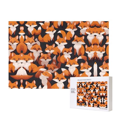 Phayah Viele Cartoon-Puzzles mit kleinen Füchsen, 300 Teile, für Puzzle, Holzpuzzle für Familie, Freunde, Heimdekoration, Wandkunst, 15,7 x 27,9 cm Phayah Viele Cartoon-Puzzles mit kleinen Füchsen, 300 Teile, für Puzzle, Holzpuzzle für Familie, Freunde, Heimdekoration, Wandkunst, 15,7 x 27,9 cm von PHAYAH