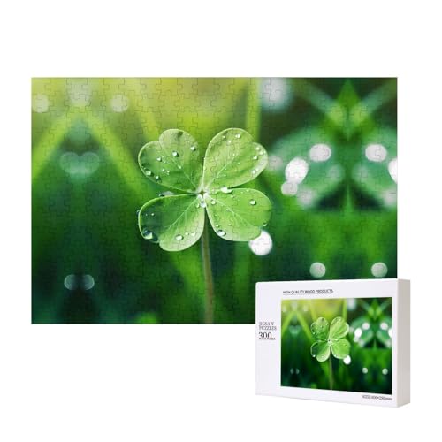 Phayah Vierblättriges Kleeblatt-Puzzle, 300 Teile, für Puzzle, Holzpuzzle für Familie, Freunde, Heimdekoration, Wandkunst, 39 x 27 cm Phayah Vierblättriges Kleeblatt-Puzzle, 300 Teile, für Puzzle, Holzpuzzle für Familie, Freunde, Heimdekoration, Wandkunst, 39 x 27 cm von PHAYAH