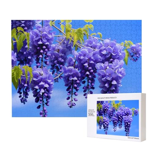 Phayah Violette Taglilien-Muster, Puzzle, einzigartiges Puzzle, Wandkunst-Bild für Heimdekoration, 500 Stück von PHAYAH