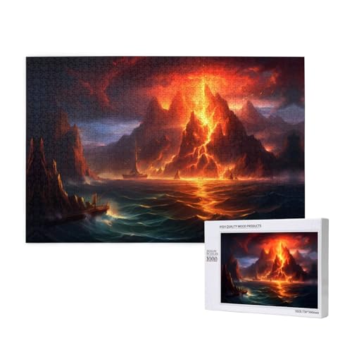 Phayah Vulkanausbruch-Puzzles für Erwachsene, 1000 Teile, Heimdekoration, Geburtstagsparty für Männer und Frauen, 29,5 x 50 cm Phayah Vulkanausbruch-Puzzles für Erwachsene, 1000 Teile, Heimdekoration, Geburtstagsparty für Männer und Frauen, 29,5 x 50 cm von PHAYAH