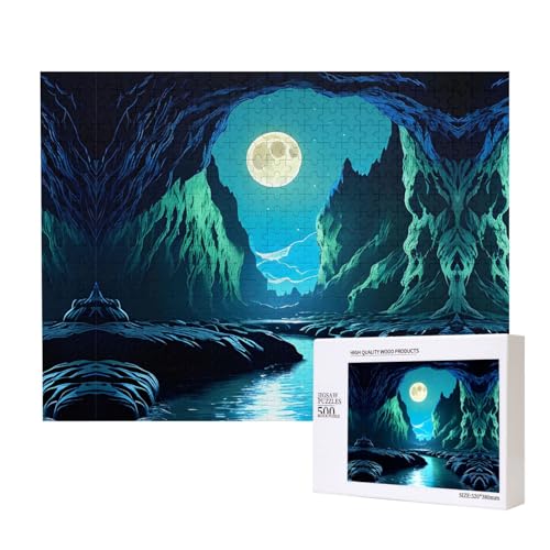 Phayah Wasser-Mondhöhlen-Puzzles für Erwachsene, 500 Teile, Heimdekoration, Geburtstagsparty für Männer und Frauen, 50,4 x 38,1 cm Phayah Wasser-Mondhöhlen-Puzzles für Erwachsene, 500 Teile, Heimdekoration, Geburtstagsparty für Männer und Frauen, 50,4 x 38,1 cm von PHAYAH