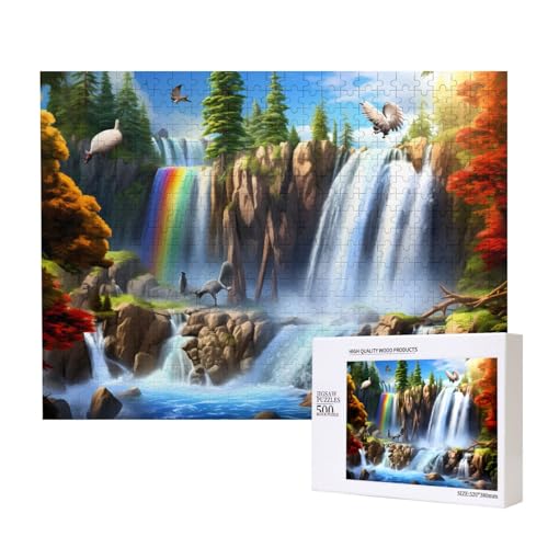 Phayah Wasserfall-Puzzle für Erwachsene, 500 Teile, Heimdekoration, Geburtstagsparty für Männer und Frauen, 20,4 x 38,1 cm Phayah Wasserfall-Puzzle für Erwachsene, 500 Teile, Heimdekoration, Geburtstagsparty für Männer und Frauen, 20,4 x 38,1 cm von PHAYAH