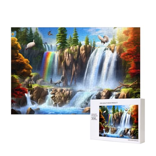 Phayah Wasserfall-Vogel-Puzzles für Erwachsene, 300 Teile, Heimdekoration, Geburtstagsparty für Männer und Frauen, 40 x 27,9 cm von PHAYAH