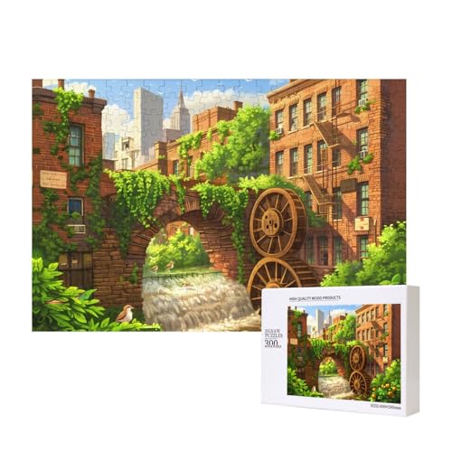 Phayah Wasserrad-Bogenbrücken-Puzzle für Erwachsene, 300 Teile, Heimdekoration, Geburtstagsparty für Männer und Frauen, 15,7 x 27,9 cm Phayah Wasserrad-Bogenbrücken-Puzzle für Erwachsene, 300 Teile, Heimdekoration, Geburtstagsparty für Männer und Frauen, 15,7 x 27,9 cm von PHAYAH