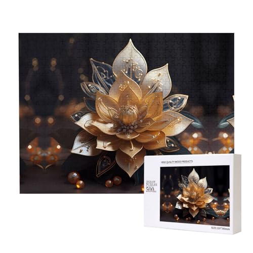 Phayah Weiße zarte Lotusblüten-Puzzles für Erwachsene, 500 Teile, Heimdekoration, Geburtstagsparty für Männer und Frauen, 50,4 x 38,1 cm Phayah Weiße zarte Lotusblüten-Puzzles für Erwachsene, 500 Teile, Heimdekoration, Geburtstagsparty für Männer und Frauen, 50,4 x 38,1 cm von PHAYAH