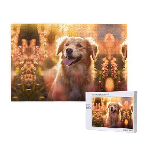 Phayah Welpen-Puzzle, 1000 Teile für Puzzle, Holzpuzzle für Familie, Freunde, Heimdekoration, Wandkunst, 75 x 50 cm Phayah Welpen-Puzzle, 1000 Teile für Puzzle, Holzpuzzle für Familie, Freunde, Heimdekoration, Wandkunst, 75 x 50 cm von PHAYAH