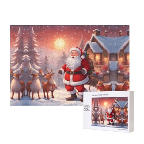 Phayah Winter-Weihnachtsmann-Puzzle, 300 Teile für Puzzle, Holzpuzzle für Familie, Freunde, Heimdekoration, Wandkunst, 15,7 x 27,9 cm Phayah Winter-Weihnachtsmann-Puzzle, 300 Teile für Puzzle, Holzpuzzle für Familie, Freunde, Heimdekoration, Wandkunst, 15,7 x 27,9 cm von PHAYAH