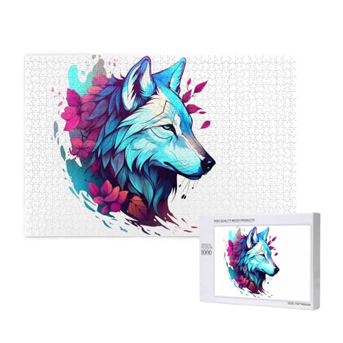 Phayah Wolf Seitenpuzzle für Erwachsene, 1000 Stück, Heimdekoration, Geburtstagsfeier für Männer und Frauen, 75 x 50 cm Phayah Wolf Seitenpuzzle für Erwachsene, 1000 Stück, Heimdekoration, Geburtstagsfeier für Männer und Frauen, 75 x 50 cm von PHAYAH