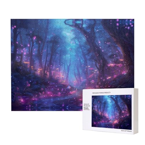 Phayah Woods leuchtende Pilz-Puzzles für Erwachsene, 500 Teile, Heimdekoration, Geburtstagsparty für Männer und Frauen, 50,4 x 38,1 cm von PHAYAH