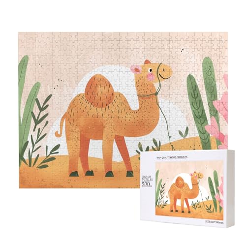 Phayah Wüstenkamel Puzzles für Erwachsene 500 Teile Kinder Intelligenz Entwicklung Spielzeug 20,4 x 38,1 cm von PHAYAH