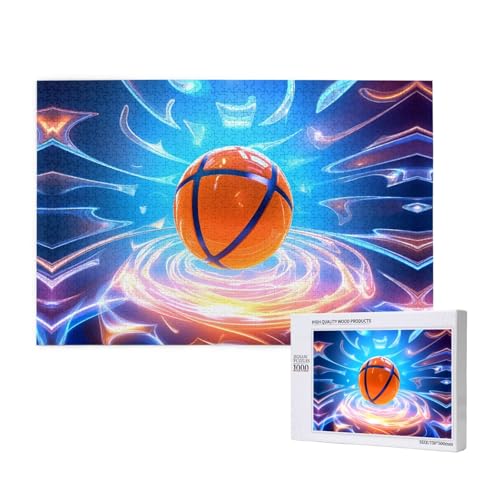 Phayah Wunderschönes Basketball-Puzzle, 1000 Teile für Puzzle, Holzpuzzle für Familie, Freunde, Heimdekoration, Wandkunst, 75 x 50 cm von PHAYAH