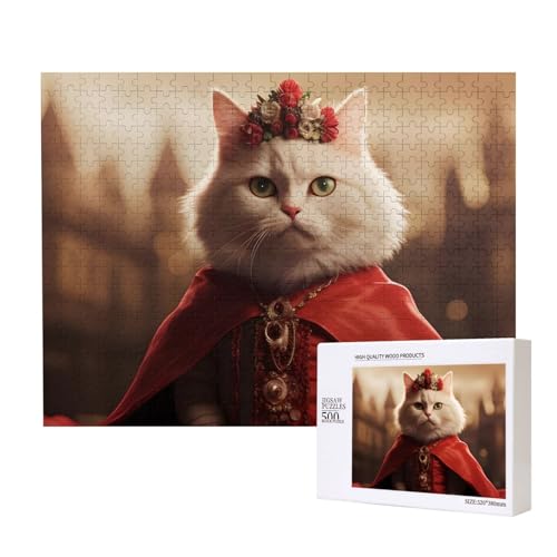 Phayah Wunderschönes Katzen-Puzzle, 500 Teile für Puzzle, Holzpuzzle für Familie, Freunde, Heimdekoration, Wandkunst, 20,4 x 38,1 cm von PHAYAH