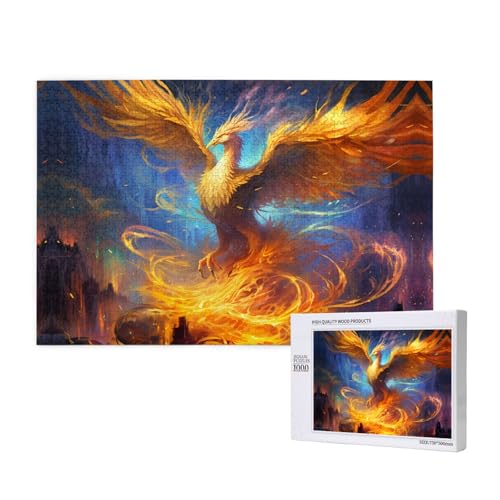 Phayah Yellow Phoenix Puzzle für Erwachsene, 1000 Teile, Heimdekoration, Geburtstagsparty für Männer und Frauen, 29,5 x 19,7 cm Phayah Yellow Phoenix Puzzle für Erwachsene, 1000 Teile, Heimdekoration, Geburtstagsparty für Männer und Frauen, 29,5 x 19,7 cm von PHAYAH
