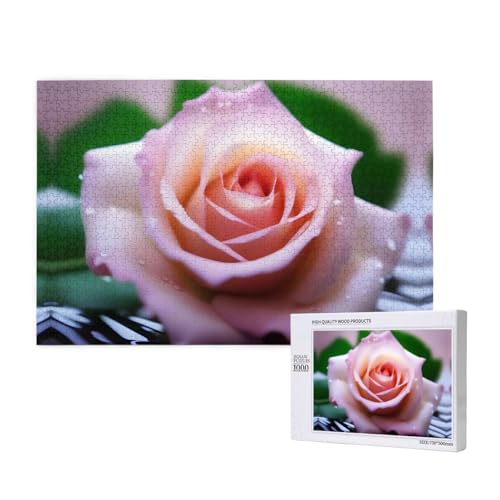 Phayah Zarte Rosen-Puzzle, 1000 Teile, für Puzzle, Holzpuzzle für Familie, Freunde, Heimdekoration, Wandkunst, 75 x 50 cm von PHAYAH