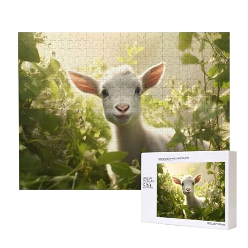 Phayah Ziegen-Natur-Baby-Puzzle, 500 Teile für Puzzle, Holzpuzzle für Familie, Freunde, Heimdekoration, Wandkunst, 50 x 38 cm Phayah Ziegen-Natur-Baby-Puzzle, 500 Teile für Puzzle, Holzpuzzle für Familie, Freunde, Heimdekoration, Wandkunst, 50 x 38 cm von PHAYAH