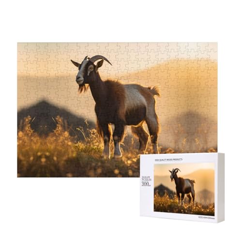 Phayah Ziegen-Puzzle, 300 Teile für Puzzle, Holzpuzzle für Familie, Freunde, Heimdekoration, Wandkunst, 39 x 27 cm Phayah Ziegen-Puzzle, 300 Teile für Puzzle, Holzpuzzle für Familie, Freunde, Heimdekoration, Wandkunst, 39 x 27 cm von PHAYAH