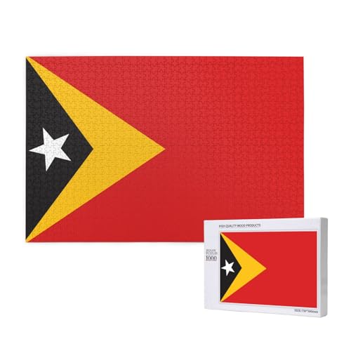 Puzzle Flagge von Timor, 1000 Teile für Puzzle, Holzpuzzle für Familie, Freunde, Heimdekoration, Wandkunst, 29,5 x 50 cm Puzzle Flagge von Timor, 1000 Teile für Puzzle, Holzpuzzle für Familie, Freunde, Heimdekoration, Wandkunst, 29,5 x 50 cm von PHAYAH