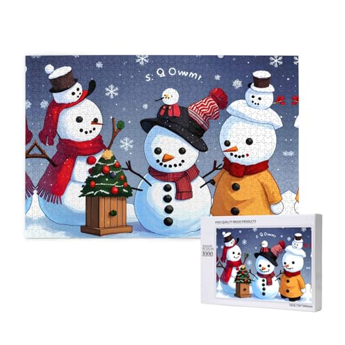 Q-Version Schneemann-Puzzle, 1000 Teile für Puzzle, Holzpuzzle für Familie, Freunde, Heimdekoration, Wandkunst, 75 x 50 cm Q-Version Schneemann-Puzzle, 1000 Teile für Puzzle, Holzpuzzle für Familie, Freunde, Heimdekoration, Wandkunst, 75 x 50 cm von PHAYAH