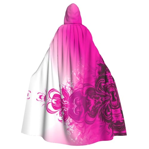Rosa Hintergründe gemusterter Kapuzenponcho Unisex Kapuzenponcho für Cosplay Halloween Kostümparty von PHAYAH