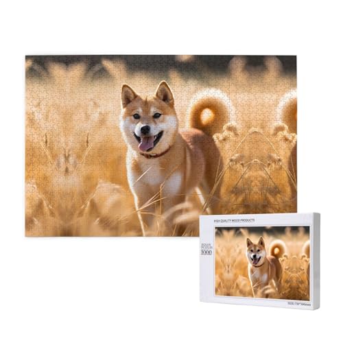 Shiba Inu Puzzles 1000 Teile für Puzzle, Holzpuzzle für Familie, Freunde, Heimdekoration, Wandkunst, 75 x 50 cm Shiba Inu Puzzles 1000 Teile für Puzzle, Holzpuzzle für Familie, Freunde, Heimdekoration, Wandkunst, 75 x 50 cm von PHAYAH
