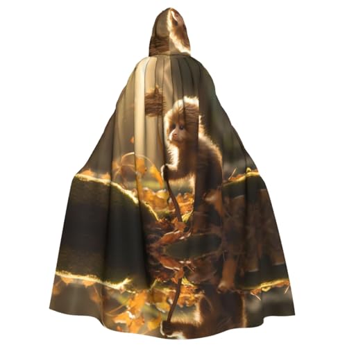 Spielender Affe gemusterter Kapuzenponcho Unisex Kapuzenponcho für Cosplay Halloween Kostümparty von PHAYAH