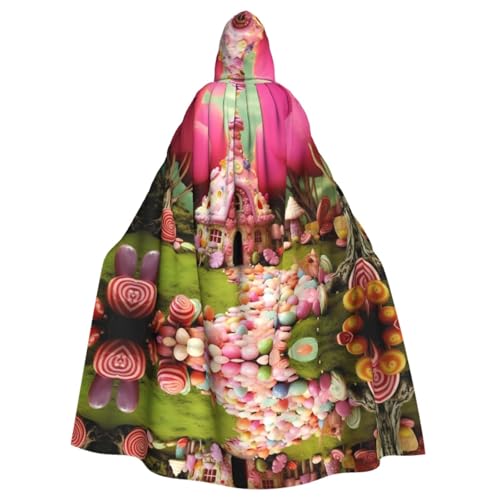 Süßes Süßigkeitenhaus gemusterter Kapuzenponcho Unisex Kapuzenponcho für Cosplay, Halloween, Kostümparty Süßes Süßigkeitenhaus gemusterter Kapuzenponcho Unisex Kapuzenponcho für Cosplay, Halloween, Kostümparty von PHAYAH