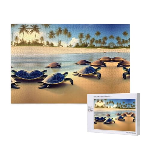 Turtles On The Beach Puzzle, 1000 Teile für Puzzle, Holzpuzzle für Familie, Freunde, Heimdekoration, Wandkunst, 29,5 x 50 cm Turtles On The Beach Puzzle, 1000 Teile für Puzzle, Holzpuzzle für Familie, Freunde, Heimdekoration, Wandkunst, 29,5 x 50 cm von PHAYAH