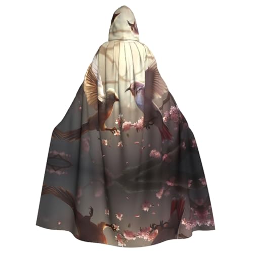 Vogel auf Blumenzweig gemusterter Kapuzenponcho Unisex Kapuzenponcho für Cosplay, Halloween, Kostümparty Vogel auf Blumenzweig gemusterter Kapuzenponcho Unisex Kapuzenponcho für Cosplay, Halloween, Kostümparty von PHAYAH