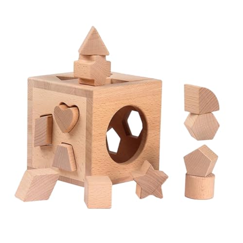 PHENOFICE 1 Satz Form-Puzzle-Box Spiele Zum Sortieren Von Geometrie Geometrie-passendes Spielzeug Gehirnspielzeug Formpassendes Spielzeug Shape-sortierer-würfel Puzzle-Spielzeug Holz PHENOFICE 1 Satz Form-Puzzle-Box Spiele Zum Sortieren Von Geometrie Geometrie-passendes Spielzeug Gehirnspielzeug Formpassendes Spielzeug Shape-sortierer-würfel Puzzle-Spielzeug Holz von PHENOFICE