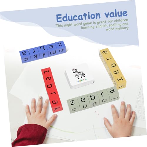 PHENOFICE 1 Satz Interaktives Wortspielzeug Große Buchstabenblöcke Lernkarten im Metallkasten Alphabet Matching Spiel für Fördert Rechtschreibung von PHENOFICE