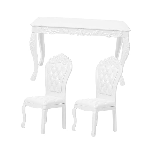 PHENOFICE 1 Satz Mini House Zubehör Mini-stühle Kinderstühle Für Tisch Mini-hausversorgung Simulierte Möbel Stuhlmodell Mini- -Schlafzimmer-Accessoires Kinderspielzeug Plastik Weiß von PHENOFICE