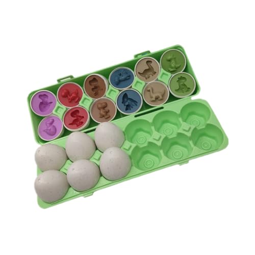 PHENOFICE Kleinkind Farbe Form Sortierung Spielzeug Dinosaurier Form Quetschen Eier Pädagogisches Matching Spiel von PHENOFICE
