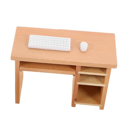 PHENOFICE 1 Set Miniatur Büro Tisch Modell Tastatur Sicher Jungen Und Mädchen Pretend Spielen Puppenhaus Möbel von PHENOFICE