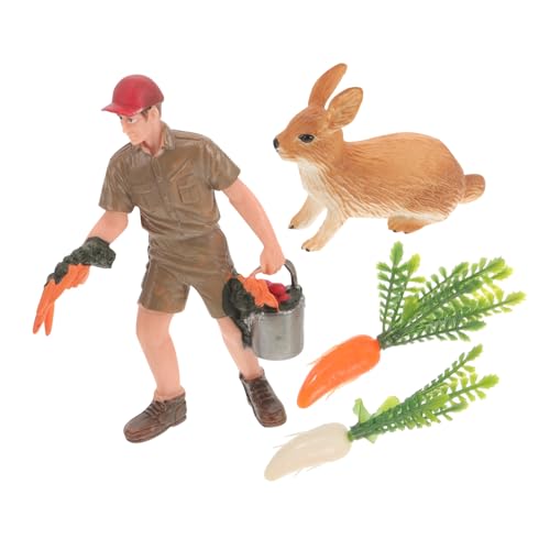 PHENOFICE 1 Set Bauernhoftiermodelle, Hasenmodell, DIY Szenendekoration, Schreibtischornament, Hasenskulptur, Dekoratives Kleines Kaninchen, Gartenornament, Bonsai, Hasenfigur, von PHENOFICE