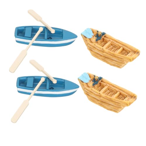 PHENOFICE 1 Set Bootsmodell Sandtischzubehör Puppenhausdekor Mini Strandboot Dekoration Puppenhauszubehör Mini Boot Strandthema Dekore Mini Boot Figuren Miniaturboot von PHENOFICE