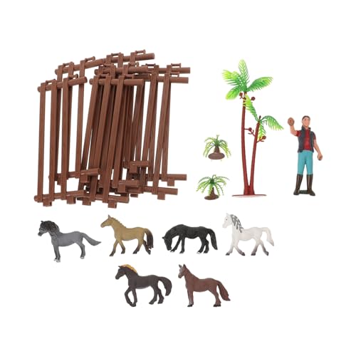 PHENOFICE 1 Set Kinderpferdestallmodell, Kleinkindspielzeug, Miniaturmodellspielzeug, Mini Tierfigur, Spielset, Kinderspielzeug, Pferdezaunspielzeug, Plastikspielzeugzaun, von PHENOFICE