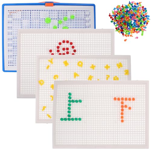 PHENOFICE 1 Set Mosaik-steckbrett Für Kleinkinder Pilz-Spielzeug Vorschul-Puzzle-Spielzeug Für Jungen Und Mädchen Sensorische Spielblöcke Entwicklung Der Feinmotorik von PHENOFICE