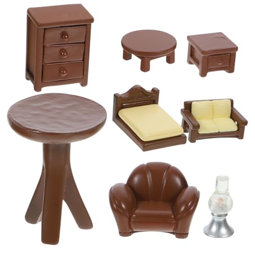 PHENOFICE Miniaturmöbelset 1:12 Puppenhausmöbel Schlafzimmer Und Wohnzimmerdekor Miniaturmöbel-Ornament Puppenhauszubehör von PHENOFICE