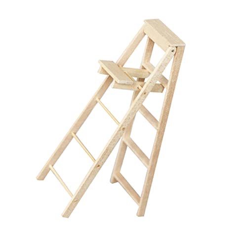 PHENOFICE 1 Stück Miniature Holzleiter für Puppenhaus Dekoration Mini Haus Zubehör für Miniaturgärten und DIY Projekte aus Leichtem Holz Elegant und Praktisch von PHENOFICE